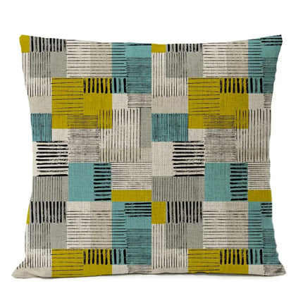 Rustic Geometric Floral Cushion Cover 50x50 Sofa Pillows