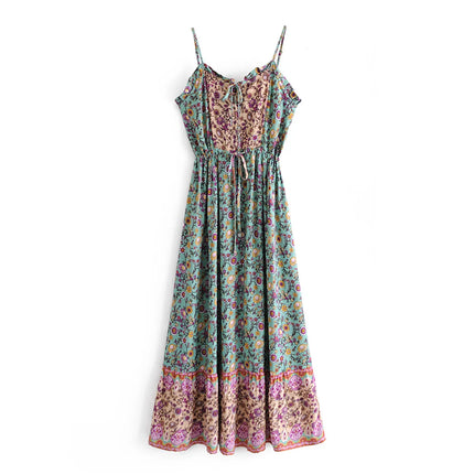 Women Floral 2024 Sleeveless Bohemian Maxi Dress