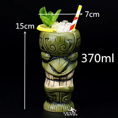 Ceramic 450mL Tiki Bar Beer Mug