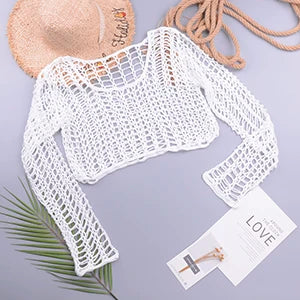 Women Crochet Boho Hollow Bikini Cover