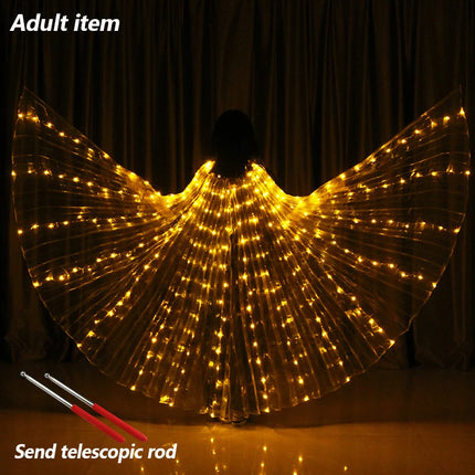 Women Rainbow LED Belly Dancing Wings