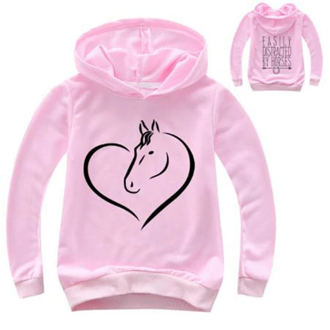 Baby Girls 24M-12Y Cartoon Heart Animal Hoodies