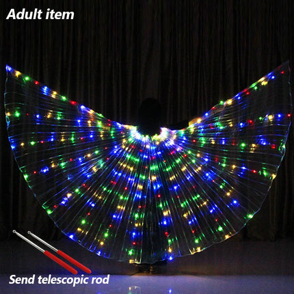 Women Rainbow LED Belly Dancing Wings