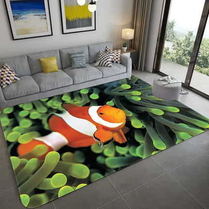 Modern 3D Fish Ocean Anti-Slip Area Rugs