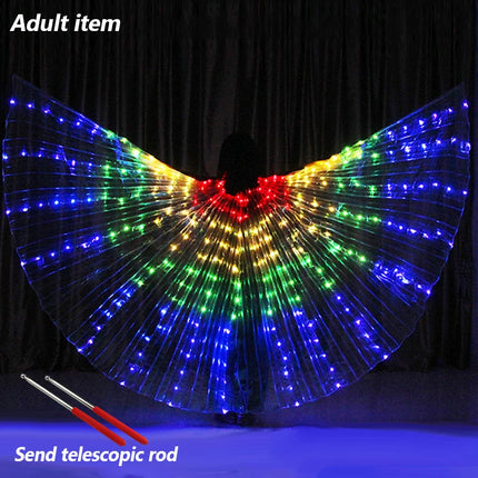 Women Rainbow LED Belly Dancing Wings