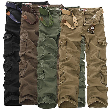 Men Tactical Multi-Pocket Washed Cargo Pants