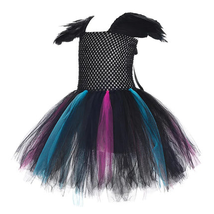 Girl Black Witch Halloween Tutu Dress