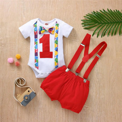 Baby Boy 1st Birthday Romper Toddler Outfit Sets