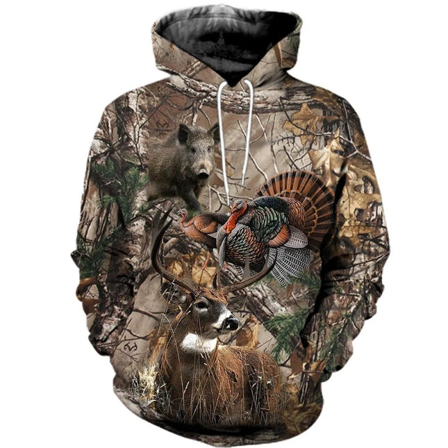 Men Camouflage 3D Pullover Sweatshirt Animal Hoodies