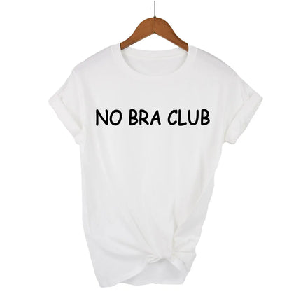 Women No Bra Club Short Funny Graphic Tee