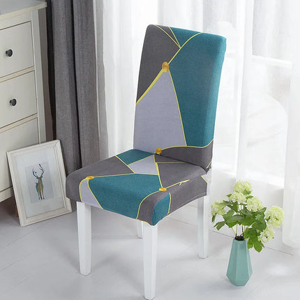 Home Geometric Dining Elastic Chair Slipcover