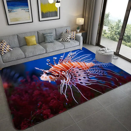 Modern 3D Fish Ocean Anti-Slip Area Rugs