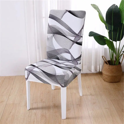 Geometric Elastic Dining Chair Cover Slipcover