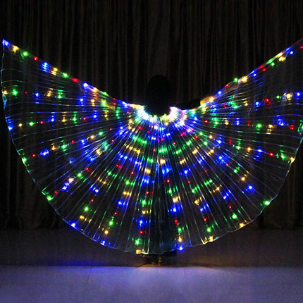 Women Rainbow LED Belly Dancing Wings