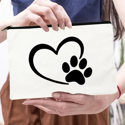 Women Peace Love Dogs Cosmetic Storage Bags