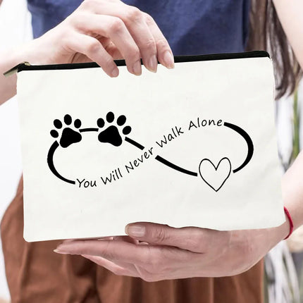 Women Peace Love Dogs Cosmetic Storage Bags