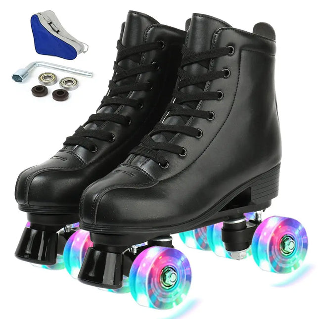 Women 7 Color Leather Rolling Skates