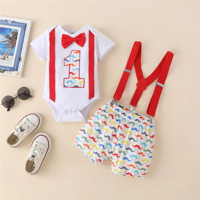 Baby Boy 1st Birthday Romper Toddler Outfit Sets