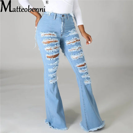 Women Western Fashion High Denim Jeans