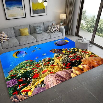 Modern 3D Fish Ocean Anti-Slip Area Rugs