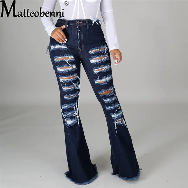 Women Western Fashion High Denim Jeans