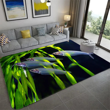 Modern 3D Fish Ocean Anti-Slip Area Rugs