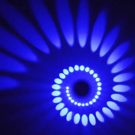 Modern RGB LED Spiral Effect Remote Wall Lamp