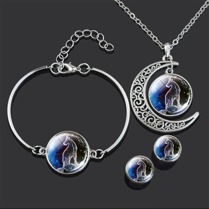 Women Constellation 12 Zodiac Signs Jewelry Set