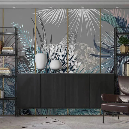 Custom 3D Retro Tropical Nordic Mural Wallpaper