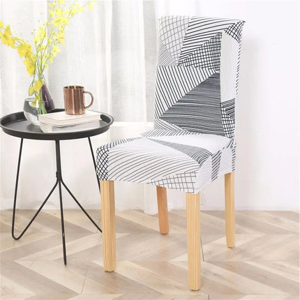 Geometric Elastic Dining Chair Cover Slipcover