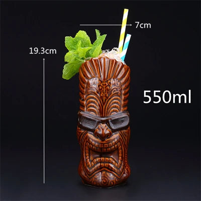 Ceramic 450mL Tiki Bar Beer Mug