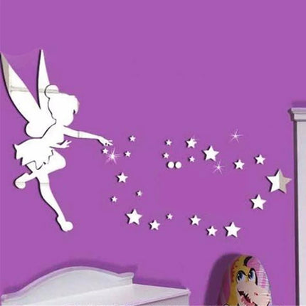 Kids Room 3D Fairy Wall Mirror Stickers