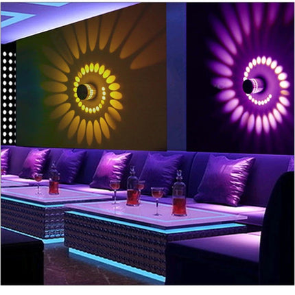 Modern RGB LED Spiral Effect Remote Wall Lamp