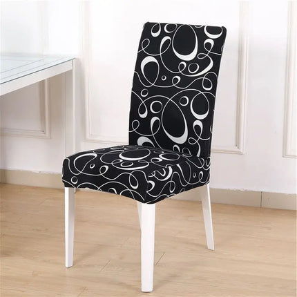 Home Geometric Dining Elastic Chair Slipcover