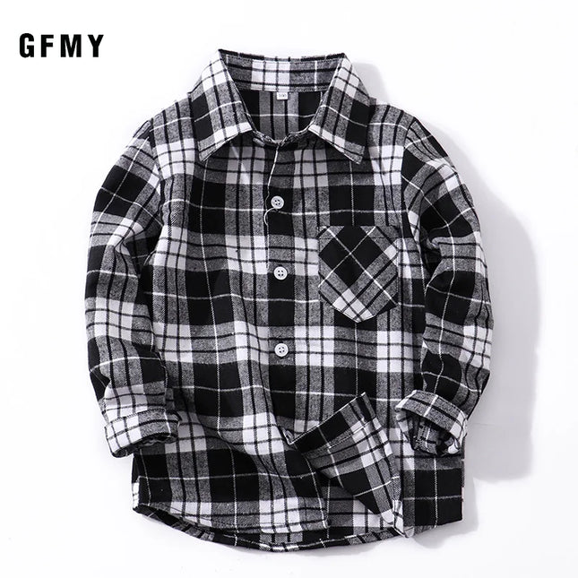 Boy Full Sleeve Plaid Fashion Shirts