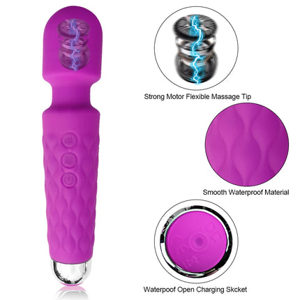 Wireless Dildos AV Vibrator USB Magic Wand