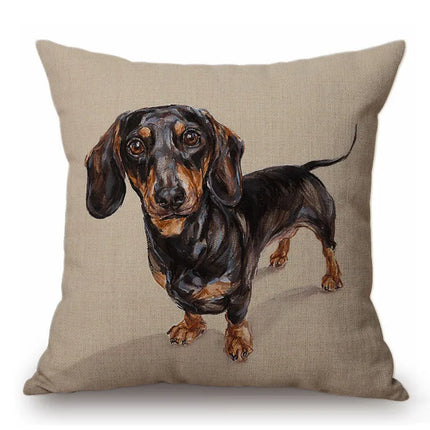 Home Dachshund Dog Pillow Linen Cover