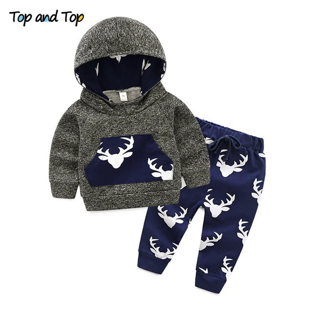 Boys Autumn Animal Casual Hooded Tracksuit.