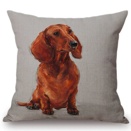 Home Dachshund Dog Pillow Linen Cover