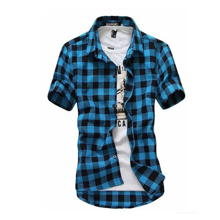 Men Blue Black Plaid Checkered Shirts – Mad Fly Essentials