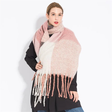 Women Fashion Warm Plaid Scarf Shawl