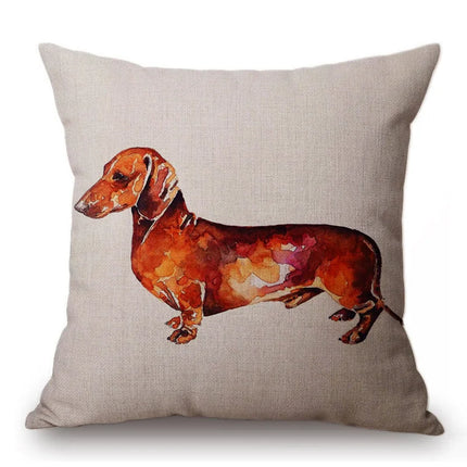 Home Dachshund Dog Pillow Linen Cover