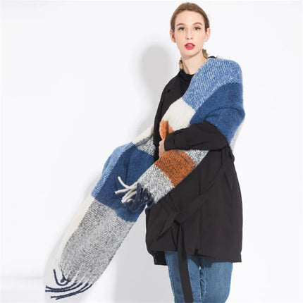 Women Fashion Warm Plaid Scarf Shawl