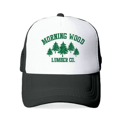 Men Morning Wood Co Funny Trucker Hat