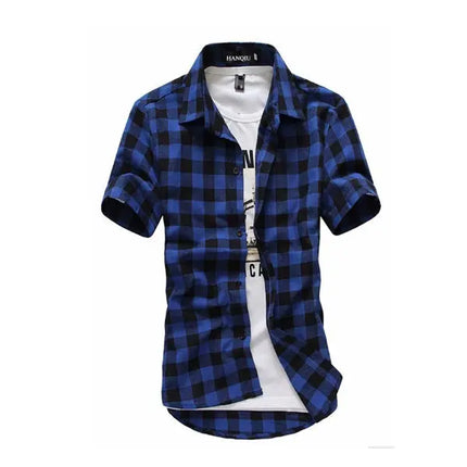 Men Blue Black Plaid Checkered Shirts – Mad Fly Essentials