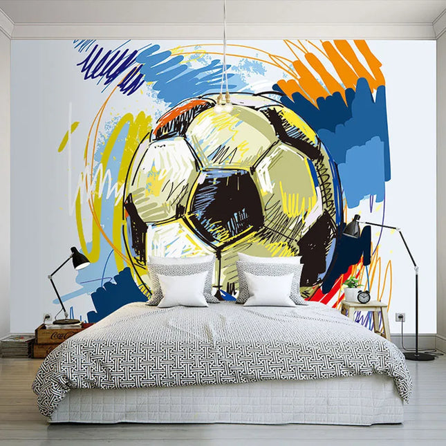 Custom 3D Modern Graffiti Soccer Wallpaper