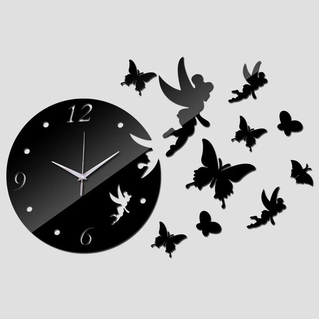 3D Butterfly DIY Acrylic Mirror Wall Clock