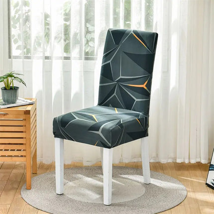 Geometric Elastic Dining Chair Cover Slipcover