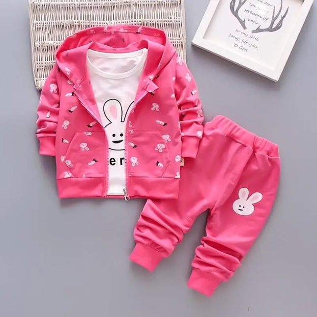 Baby Girl Animal Floral Pink Tracksuit Sets.