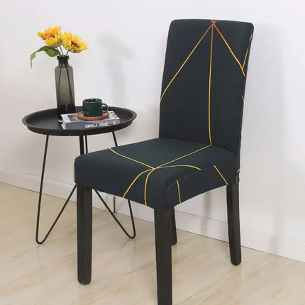 Geometric Elastic Dining Chair Cover Slipcover